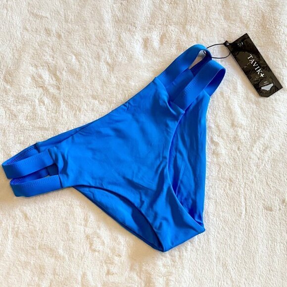 NWT Tavik Chloe Cutout Full Swim Bottom in French Blue - Extra Small - Picture 2 of 7